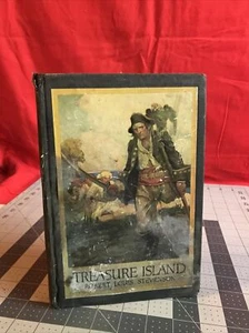 Antique 1915 Treasure Island by Robert Louis Stevenson Hardcover Book - Picture 1 of 10