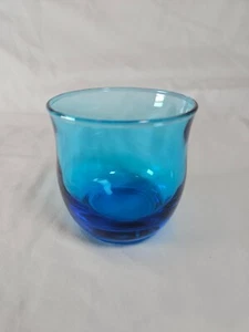 Vaso de beber antiguo vintage años 70 Anchor Hocking "Flare Laser Blue" - Imagen 1 de 7