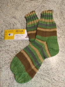 Wollsocken handgestrickt 6-fach Sockenwolle Größe 39/40-NEU - Bild 1 von 2