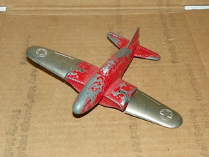 Vintage HUBLEY Kiddie Toy Military Airplane #430 Folding Wings Missing 1 Wheel - Picture 1 of 5