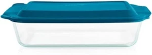 Pyrex Deep Glass Baking Dish with Plastic Lid, 9 x 13 Inch Size - Picture 1 of 6