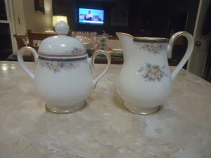 Noritake Ontario Creamer and Sugar with Lid - Picture 1 of 5