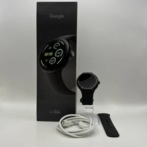 Google Pixel Watch 3 45mm Black Aluminum w/ Black Sport (LTE) - Good Condition - Zdjęcie 1 z 5