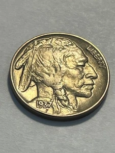 1937-D Buffalo Nickel/XF+ #11578 - Foto 1 di 4