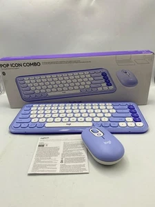 Logitech POP ICON Combo, kombinacja klawiatury i myszy Bluetooth - liliowa - Zdjęcie 1 z 11