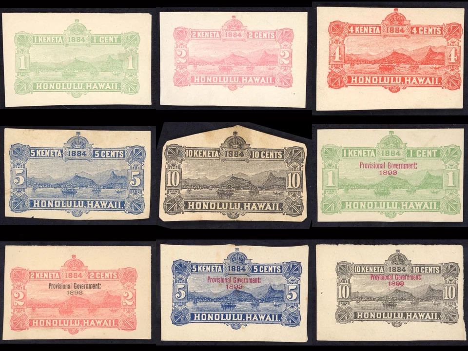 Lote cuadrado corte sobre Hawaii Scott U1-U5, U10-U13 NGAI E701 sellos bhmstamps Foto 1 de 4