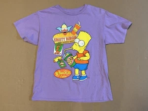 Bart Simpsons Krusty Burger Brain Freeze T-Shirt Donna Viola Grafica, Taglia M - Foto 1 di 9