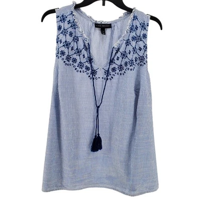 Camisa sin mangas Lane Bryant para mujer talla 18 azul/blanco a rayas usada Foto 1 de 4