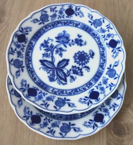 2 Kuchenteller Tirschenreuth SMCS Zwiebelmuster Echt Kobalt Unterglasur - Bild 1 von 7