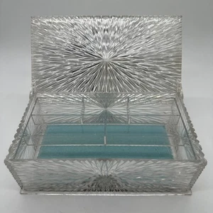 VTG 1950s Clear Lucite Starburst Celebrity Brand Jewelry Box - Picture 1 of 12