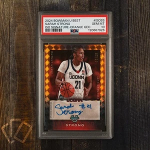 Sarah Strong 2024 Bowman's Best U ISO Autograph Orange Geometric /25 PSA 10 Gem - Picture 1 of 4