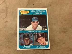 1965 Topps #10 Líderes de pitcheo de la Liga Nacional Jackson/Marichal/Sadecki - Casi como nuevo - - Imagen 1 de 2