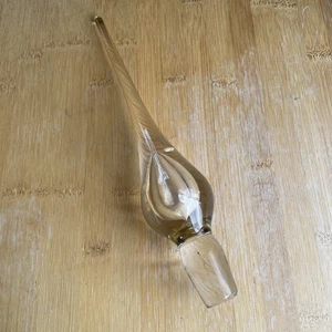 Rainbow Clear Glass Bottle Decanter Flame Tear Drop Stopper Only 8.5” - Picture 1 of 7