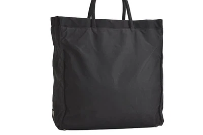 Authentic PRADA Vintage Nylon Tote Hand Bag Black 4275N - Image 1 of 4