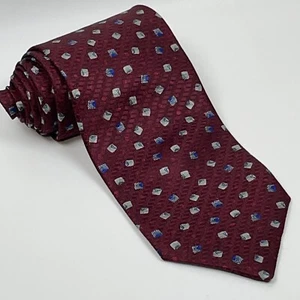Robert Talbot burgundy foulard necktie woven silk tie L56 W4 New - Picture 1 of 9
