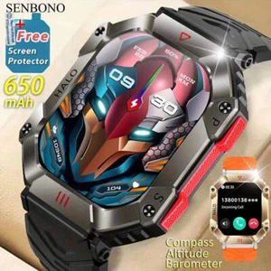 SENBONO 2023 Men’s Smartwatch Compass GPS Altimeter Bluetooth Call 2.0" - Picture 1 of 10