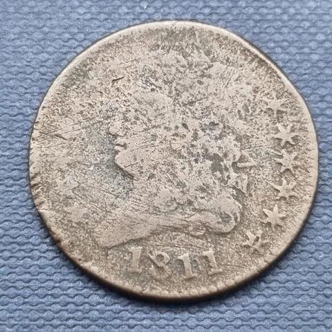 1811 Classic Head Half Cent 1/2 Cent Circulated Corroded RARE #50726 Cover