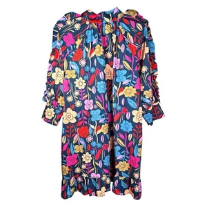 Palermo Floral Print Puff Sleeve Ruffled Mini Dress Size XL Brunch Wedding - Picture 1 of 8