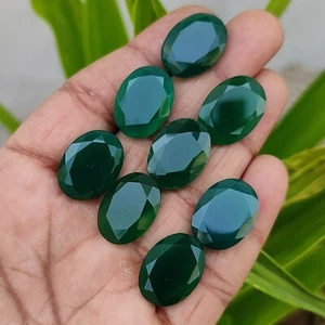 Natural 108 Ct Certified Colombian Green Emerald Loose Gemstone Lot 8Pcs 19mm - Picture 1 of 9