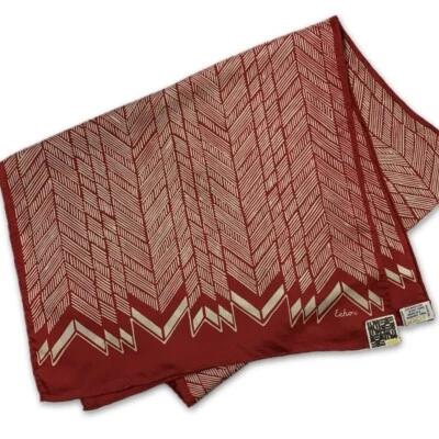 NOS Vintage Echo Silk Scarf Red White RN 26128 Original Tags 38 x 117 cm - Image 1 of 4