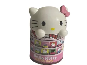 Vintage SANRIO HELLO KITTY Pink Mini Tin Trash Waste Bin 8” ULTRA RARE - Picture 1 of 20