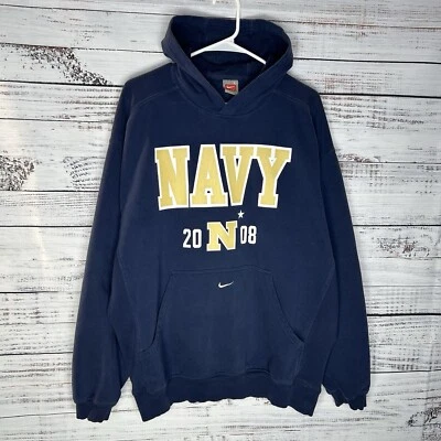 Vintage Nike Navy Midshipmen Center Swoosh NCAA Pullover Hoodie Men’s Large (XL) - Image 1 of 4