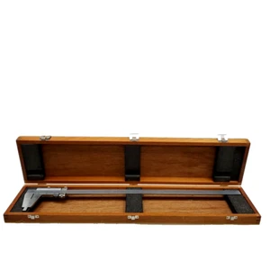 Vintage Mitutoyo .001" Inch Vernier Caliper 24" Stainless Steel W/ Wooden Case - Picture 1 of 10