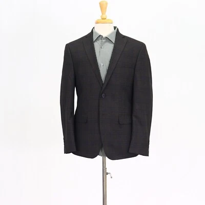 Van Heusen 38S Brown Sport Coat Blazer Jacket Check 2B Polyester - Image 1 of 4