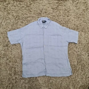 Vintage Polo Ralph Lauren Hemd Herren Extra Large Blau Leinen Caldwell Cuban Beach - Bild 1 von 11