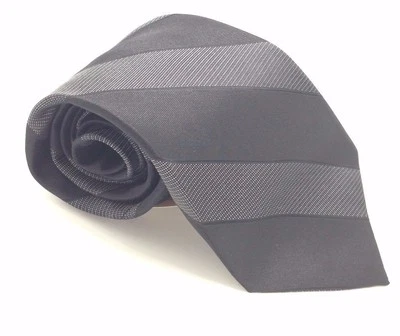 Corbata clásica 58x3 $125 Ryan Seacrest para hombre a rayas negra gris delgada de seda Foto 1 de 4