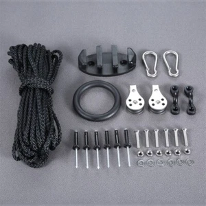 Kayak Anchor Trolley Kit Rivets Rope Cleat Pulleys Hooks Pad Eye Fixing Securing - Picture 1 of 16