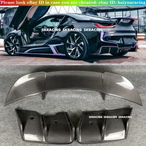 Carbon Fiber Rear Bumper Diffuser + Spoiler Wing Kits For 2014-2020 BMW i8 Coupe - Picture 1 of 24