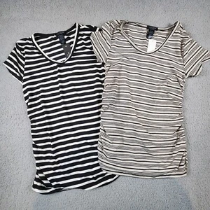 Love Ryan Los Angeles Striped T-Shirt Bundle S Black & White & Beige - Picture 1 of 10