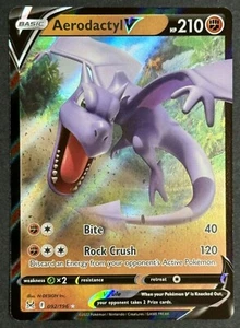 Pokemon Juego de Cartas Coleccionables Aerodactyl V 092/196 Lost Origin Holo Ultra Raro Casi Nuevo/Como Nuevo - Imagen 1 de 2
