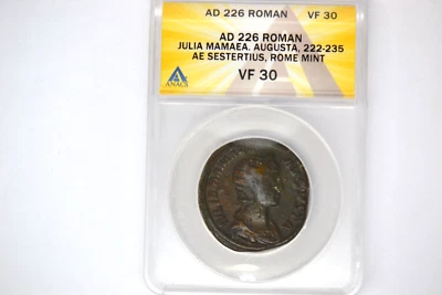 Julia Mamaea (AD 222-235). AE sestertius (30mm). ANACS VF 30. - Image 1 of 4