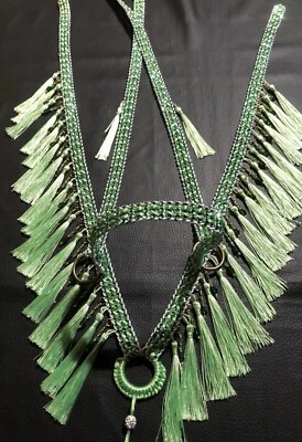 Araber Showhalfter-Set,vorführ Halfter,Pferdeschmuck,Neon  Grün, Pferd - Bild 1 von 4