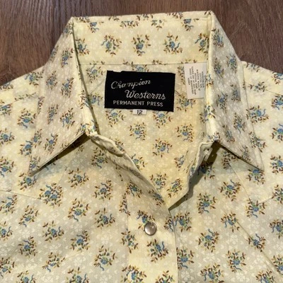 Camisa NOS Champion Western Perla Snap Floral Rockabilly Vintage Años 70 Mujer 12 Foto 1 de 4