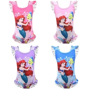 Kids Girls Mermaid Ariel One Piece Sunsafe Swimsuit Swimwear Swimming Costume - Picture 1 of 19