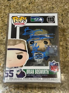 BRIAN BOSWORTH SEATTLE SEAHAWKS OKLAHOMA HOF 2015 SIGNED FUNKO POP RARE BAS COA - Picture 1 of 7