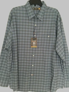 Camisa informal Daniel Cremieux XXL con botones delanteros manga larga azul a cuadros para hombre nueva con etiquetas - Imagen 1 de 8