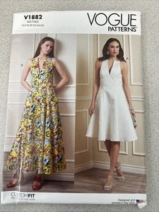 UNCUT Vogue V1882 Misses V-Neck Dress Y5 (18-20-22-24-26) Sewing Pattern - Picture 1 of 3