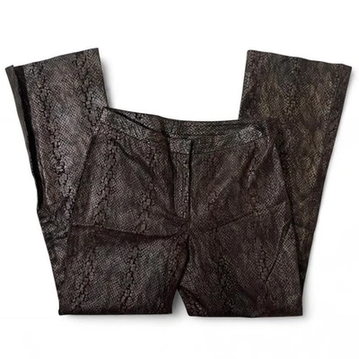 Vintage INC Brown Leather Snakeprint Pants Women's - Image 1 of 4