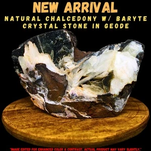 Natural Chalcedony w/ Baryte Geode Minerals Specimen Matrix 390g Amethyst - Picture 1 of 8