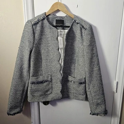 Blazer Nuevo con Etiquetas Banana Republic Tweed Manga Puño Deshilachado Talla 12 Heritage Dinero Antiguo Foto 1 de 4