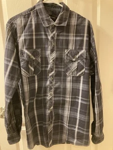 Large men’s Michael Brandon Plaid Long Sleeve Western Button Up Shirt  - Picture 1 of 3