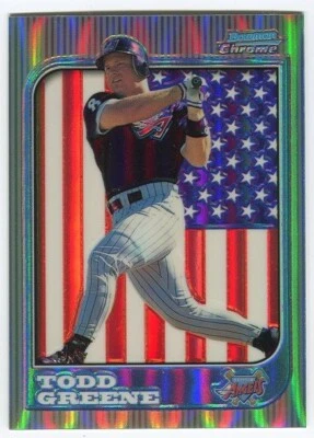 1997 Bowman Chrome International Refractor Todd Greene #191 Angels USA Flag - Image 1 of 2