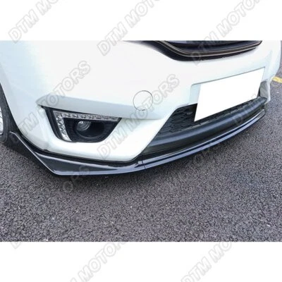 Kit de carrocería de parachoques delantero de fibra de carbono real para Honda Fit 2014-2017 labio de alerón 3 piezas Foto 1 de 4