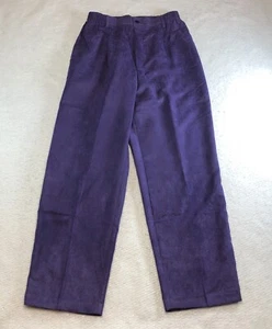 Maggie Sweet Womens Pants Sz M Purple High Rise Button Zip Elastic Waist NWT - Picture 1 of 13