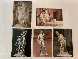Vtg Set of 5 Postcards Marble Statues Bernini/Canova/Michelangelo Rome Unposted - Picture 1 of 2