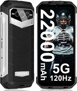 DOOGEE VMAX 5G 12GB+256GB Rugged Smartphone 22000mAh 120Hz FHD+ Cellulare 108MP - Foto 1 di 9